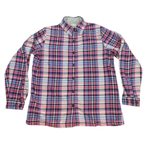 Eddie Bauer Jacket Shirt Women Medium Fleece Lined Flannel Shirt - Picture 1 of 9